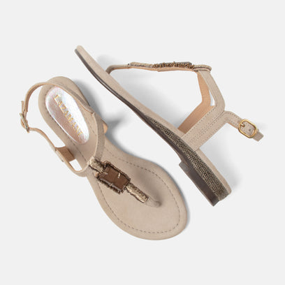 Brienda Dames Sandalen Suede Biscuit