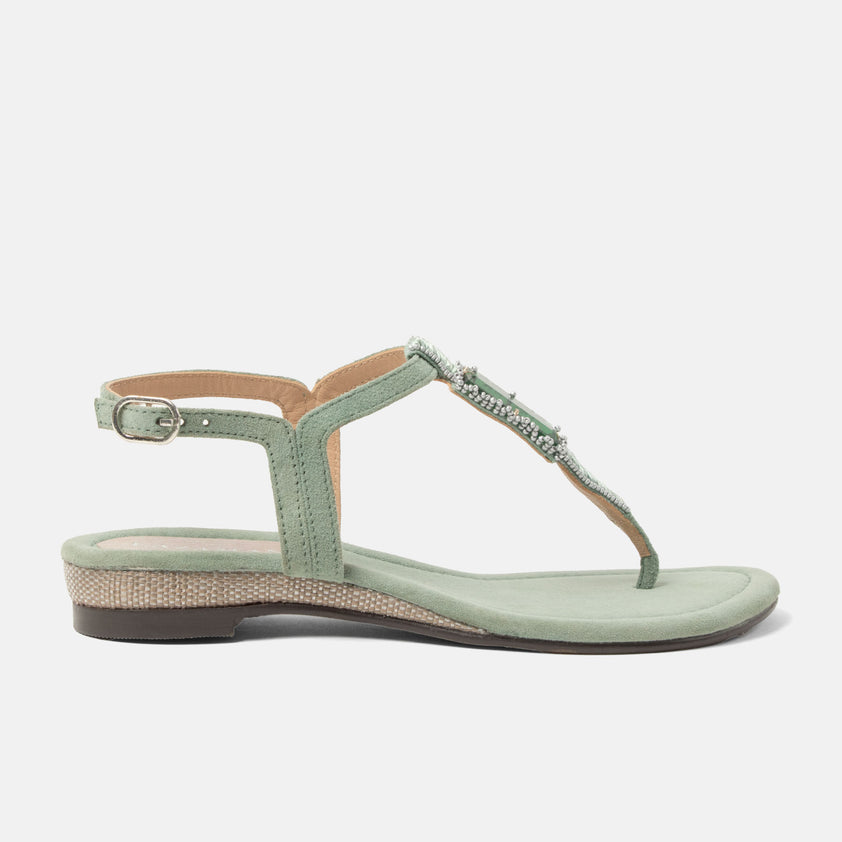 Brienda Dames Sandalen Suede Sage