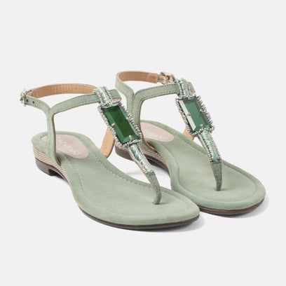 Brienda Dames Sandalen Suede Sage