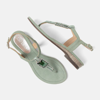 Brienda Dames Sandalen Suede Sage