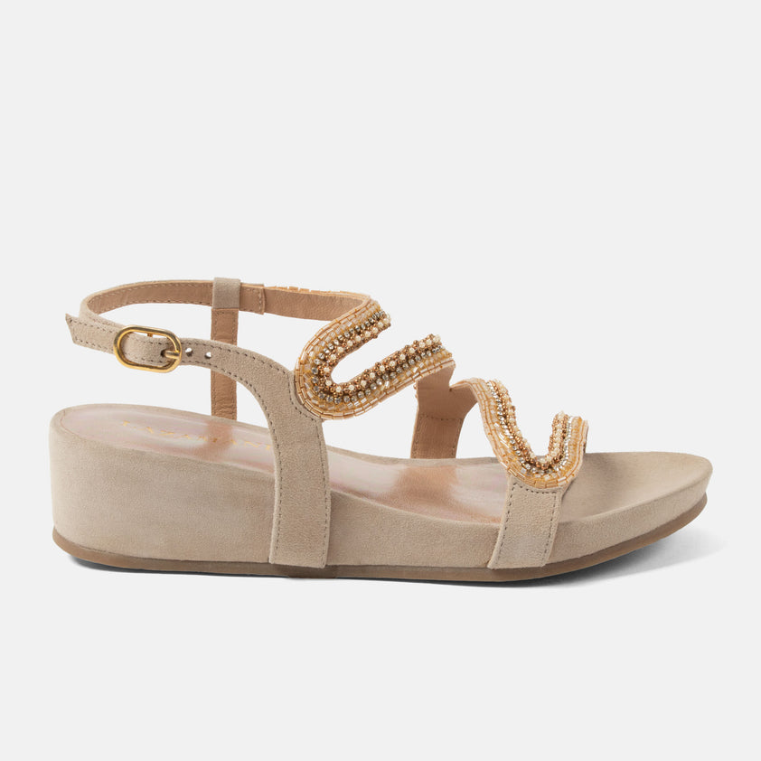 Aurelia Dames Sandalen Suede Biscuit