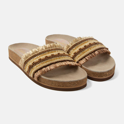 Florita Dames Slippers Biscuit