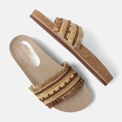 Florita Dames Slippers Biscuit