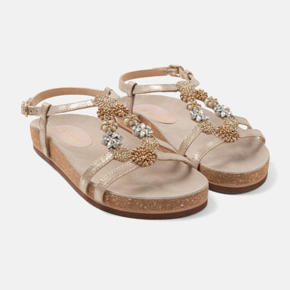 Fonda Dames Sandalen Leer Biscuit