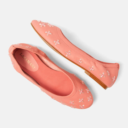 Gracia Dames Ballerina’s Leer Coral