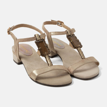 Hilaria Dames Sandalen Suede Biscuit