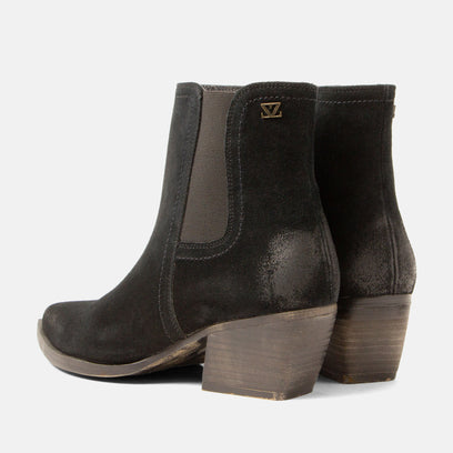 Annie Dames Enkellaarsjes Suede Black