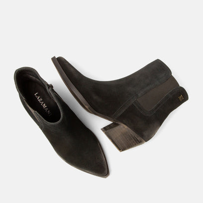 Annie Dames Enkellaarsjes Suede Black