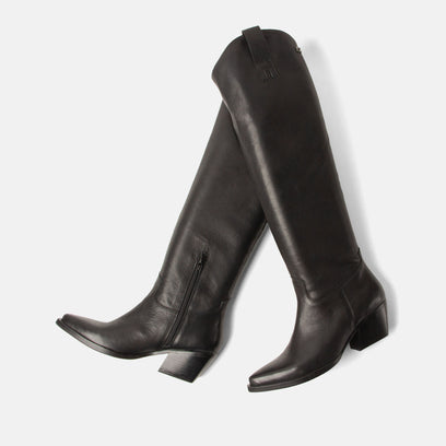 Adaline Dames Laarzen Leer Black