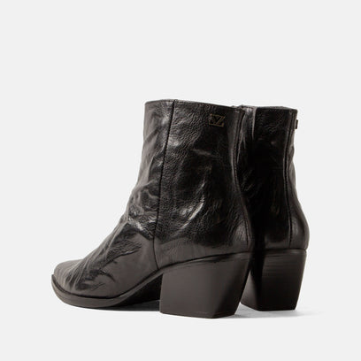 River Dames Enkellaarsjes Leer Black