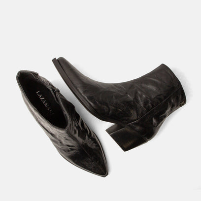 River Dames Enkellaarsjes Leer Black