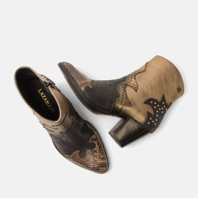 Stevie Dames Enkellaarsjes Leer Gold