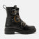 Abby Dames Biker Boots Leer Black