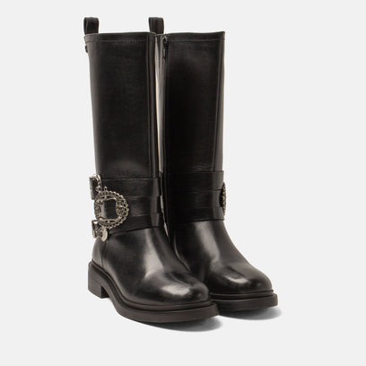 Clover Dames Laarzen Leer Black