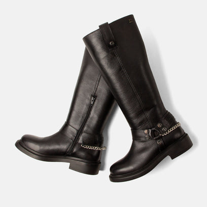 Leslie Dames Laarzen Leer Black