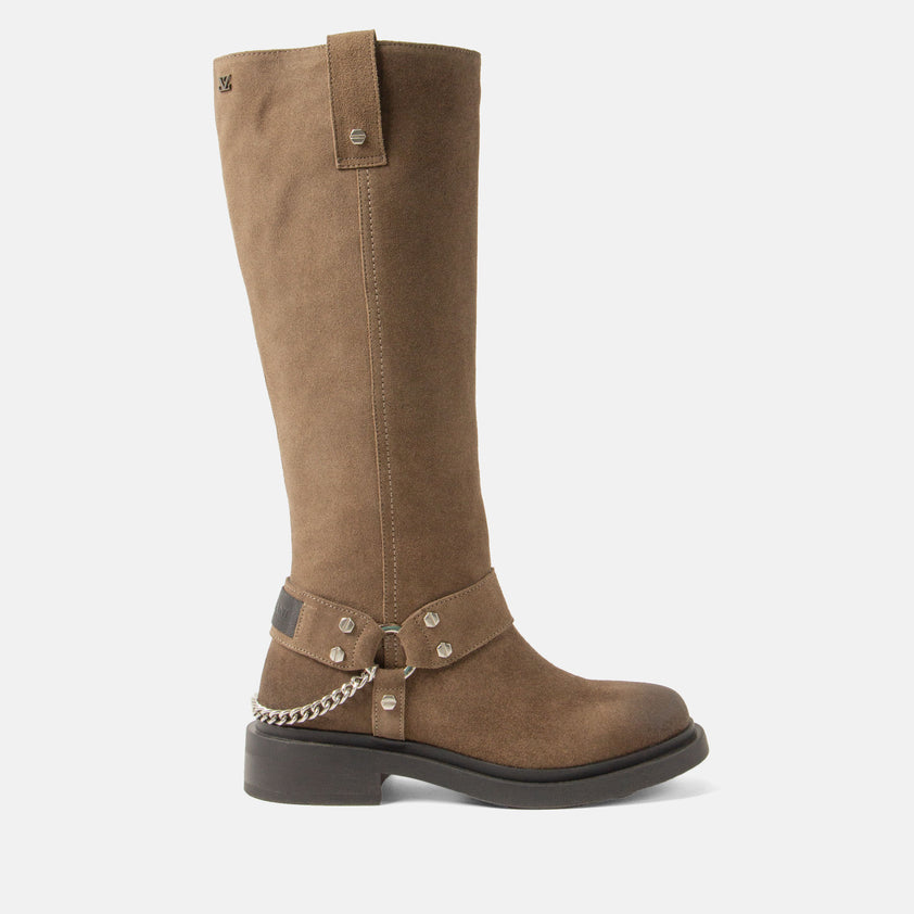 Leslie Dames Laarzen Suede Taupe