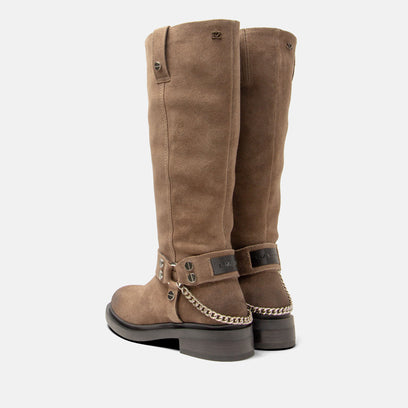 Leslie Dames Laarzen Suede Taupe