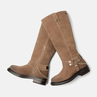 Leslie Dames Laarzen Suede Taupe