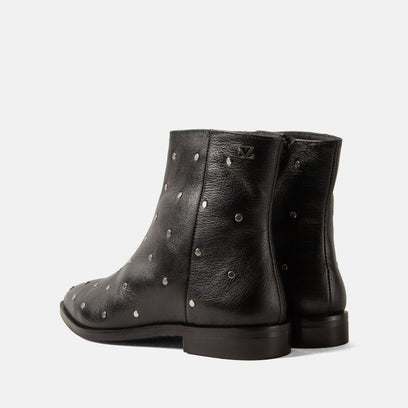 Dana Dames Enkellaarsjes Leer Black