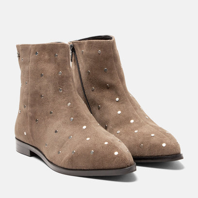 Dana Dames Enkellaarsjes Suede Taupe