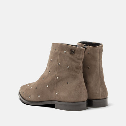Dana Dames Enkellaarsjes Suede Taupe