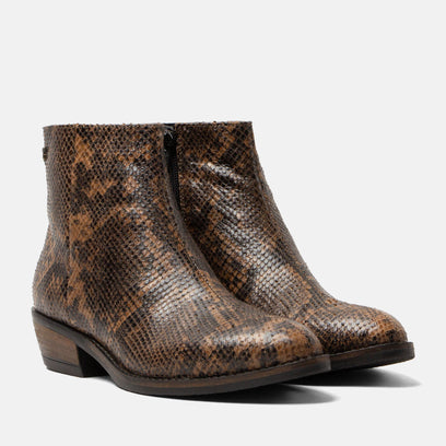 Beverly Dames Enkellaarsjes Leer Biscuit