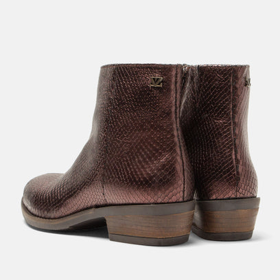 Beverly Dames Enkellaarsjes Leer Merlot