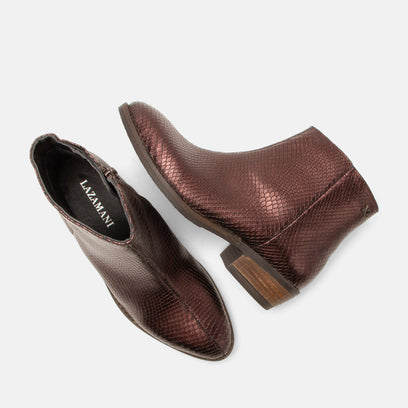 Beverly Dames Enkellaarsjes Leer Merlot