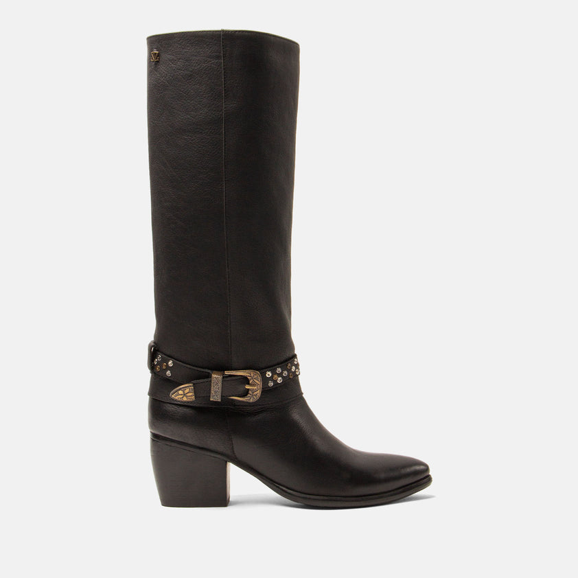 Jet Dames Laarzen Leer Black