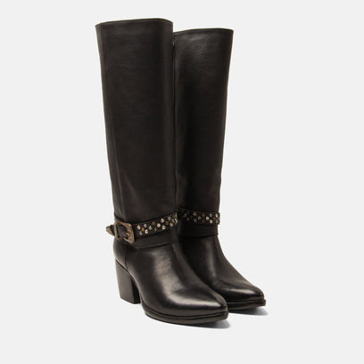 Jet Dames Laarzen Leer Black