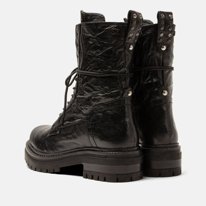 Lex Dames Veterboots Leer Black