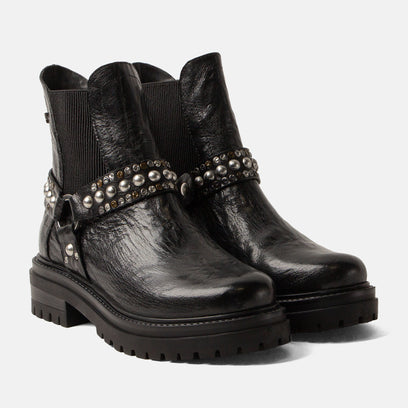 Jagger Dames Chelsea Boots Leer Black