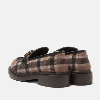 Oxford Dames Loafers Tartan Black