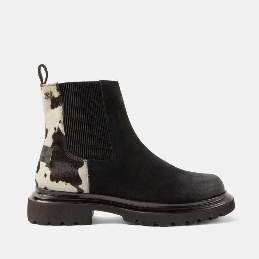 Haidy Dames Boots Suede Black/White