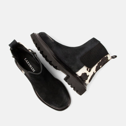 Haidy Dames Boots Suede Black/White