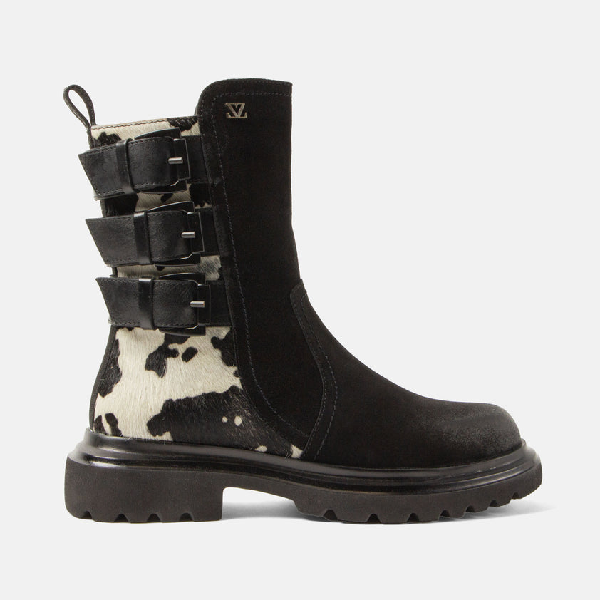 Maddy Dames Boots Suede Black/White