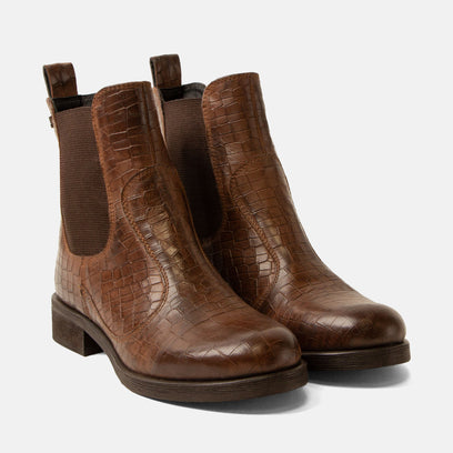 Marij Dames Chelsea Boots Leer Brown