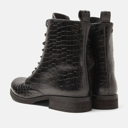 Nella Dames Veterboots Leer Black