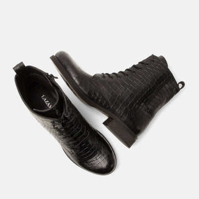 Nella Dames Veterboots Leer Black