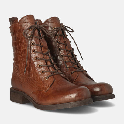 Nella Dames Veterboots Leer Brown