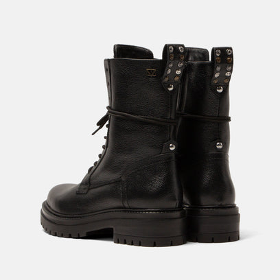 Jessie Dames Veterboots Leer Black