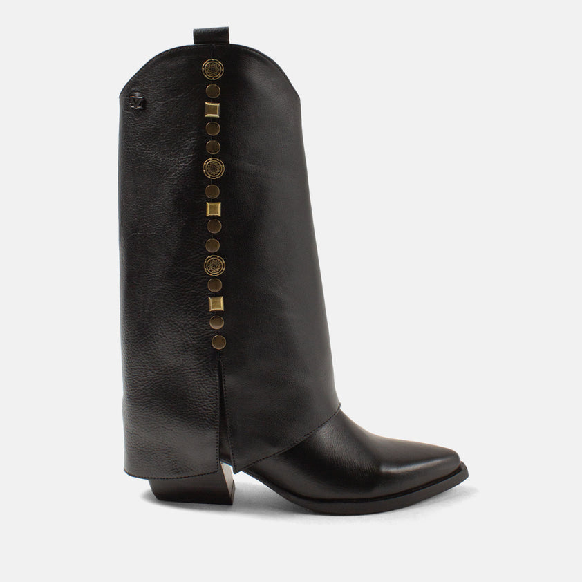 Kiki Dames Laarzen Leer Black