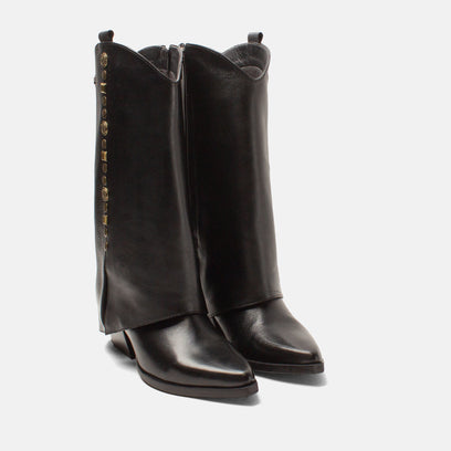 Kiki Dames Laarzen Leer Black