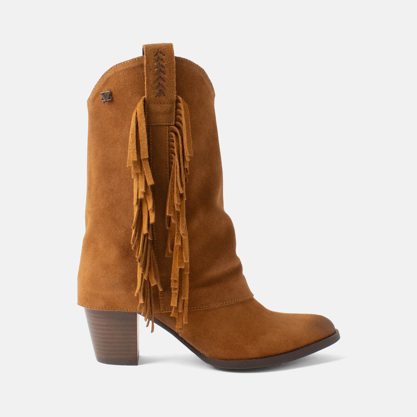 Emi Dames Laarzen Suede Cognac