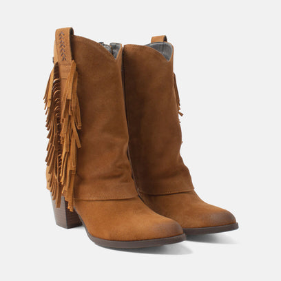 Emi Dames Laarzen Suede Cognac