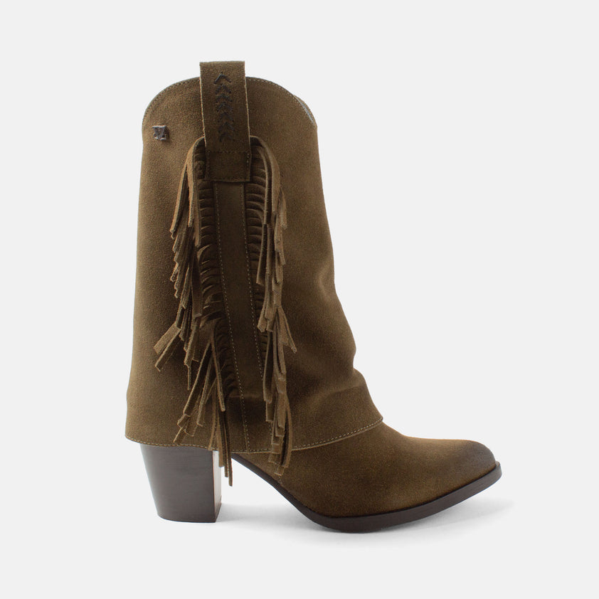 Emi Dames Laarzen Suede Khaki