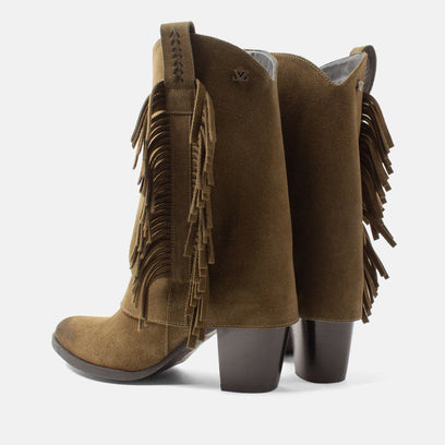 Emi Dames Laarzen Suede Khaki