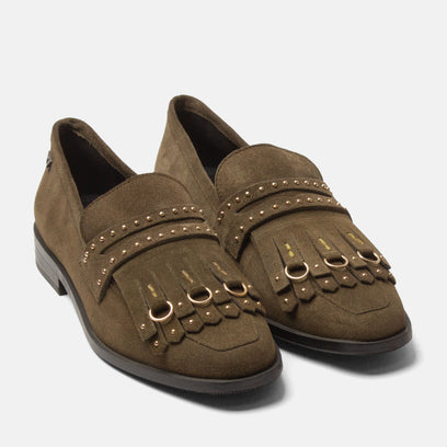 Suus Dames Loafers Suede Khaki