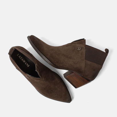 Britt Dames Enkellaarsjes Suede Brown