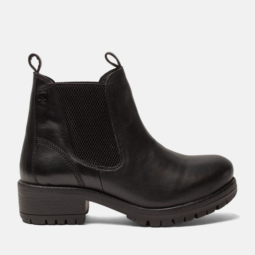 Lia Dames Chelsea Boots Leer Black